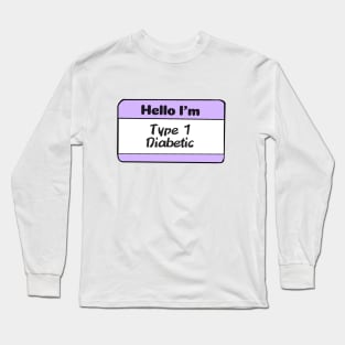 T1D Nametag - Lavender Long Sleeve T-Shirt